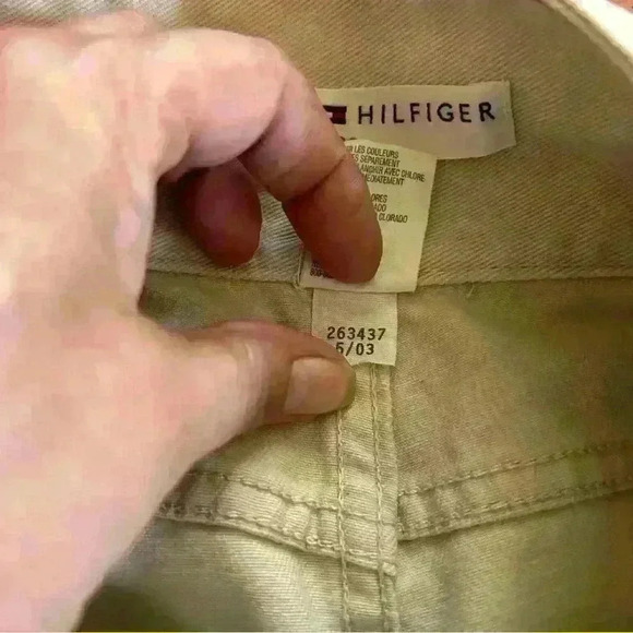 Y2K Tommy Hilfiger Jeans Women's Size 4 Bootcut Mid Rise Denim khaki Three snap - Picture 11 of 14